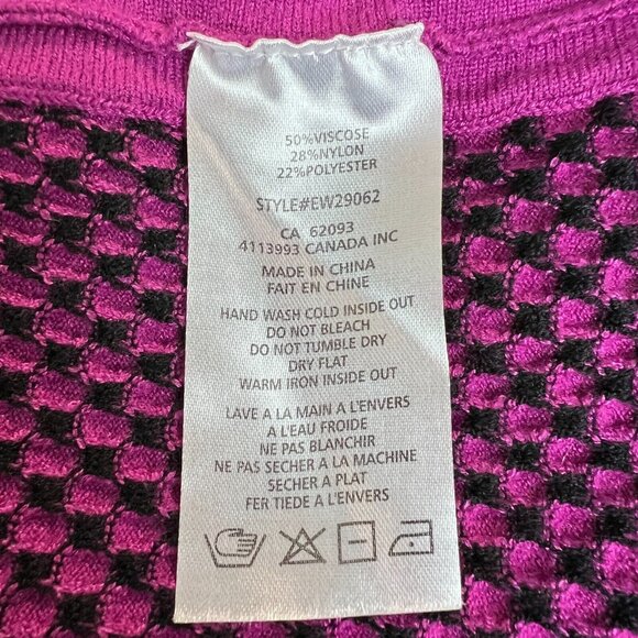 Elena Wang Sweater Womens Large Purple -Pink Textured High Neck Long Sleeve Knit - Picture 9 of 9